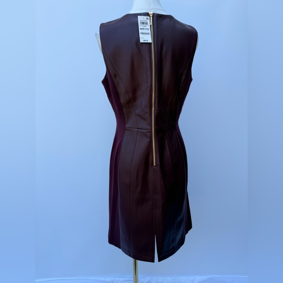 International Concepts / INC Women’s Faux Leather Panel Midi Dress SZ 10 Petite - Picture 5 of 17